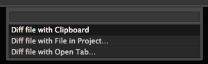 FileDiffs Sublime Text 2 Plugin - Menu